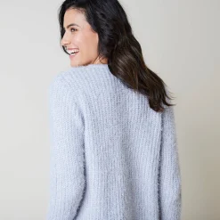 Trui En Vest<Blancheporte Paletotvest in zacht fantasietricot parelgrijs