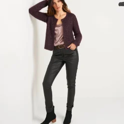 Feestoutfits Dames|Trui En Vest<Blancheporte Paletotvest in zacht fantasietricot marron glacé
