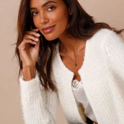 Trui En Vest<Blancheporte Paletotvest in zacht fantasietricot naturel