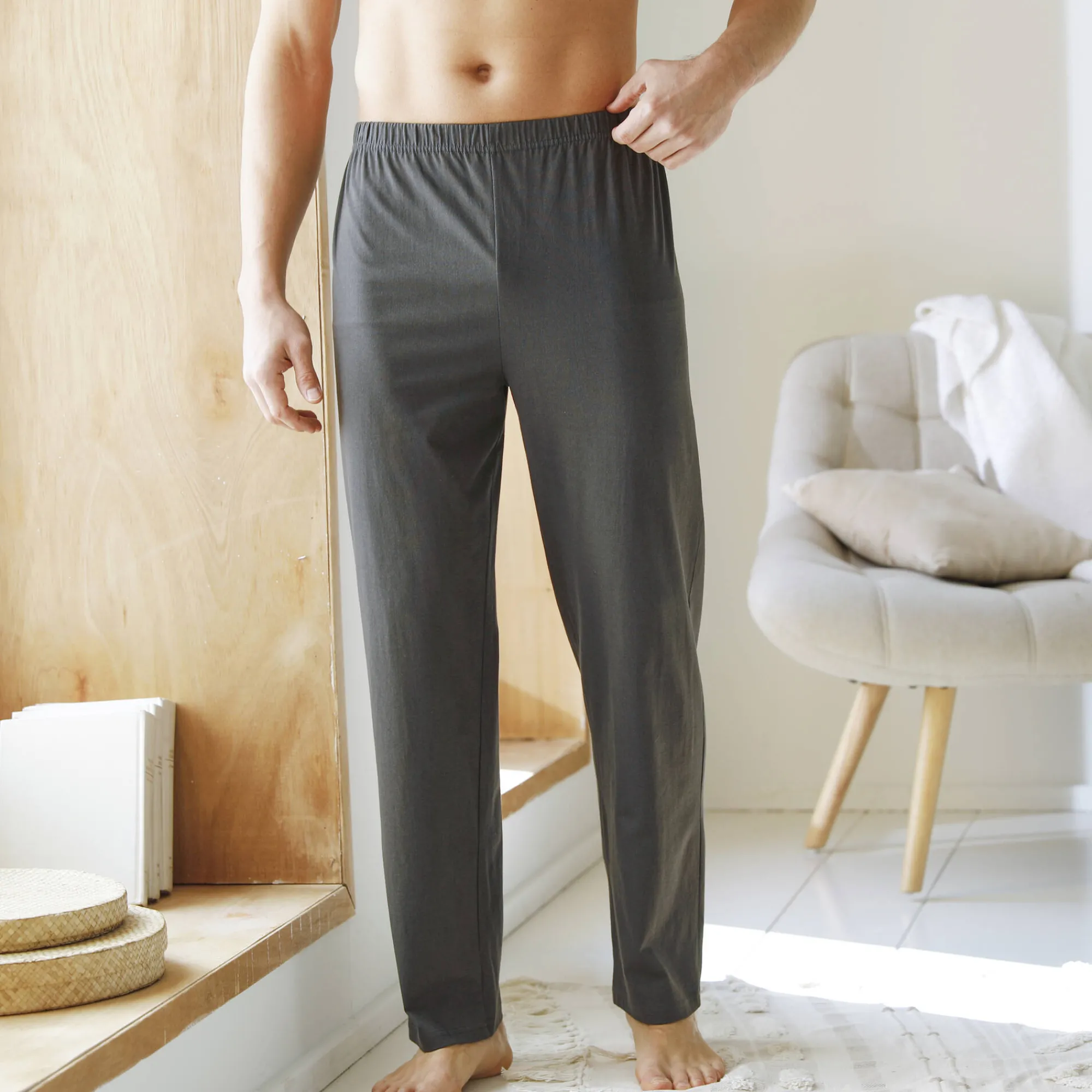 Pyjama En Kamerjas<Blancheporte Pantalon pyjama coton uni antraciet