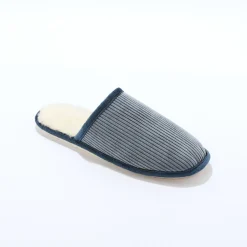 Sloffen|Sloffen<Blancheporte Pantoffelmuiltjes in velours jeansblauw