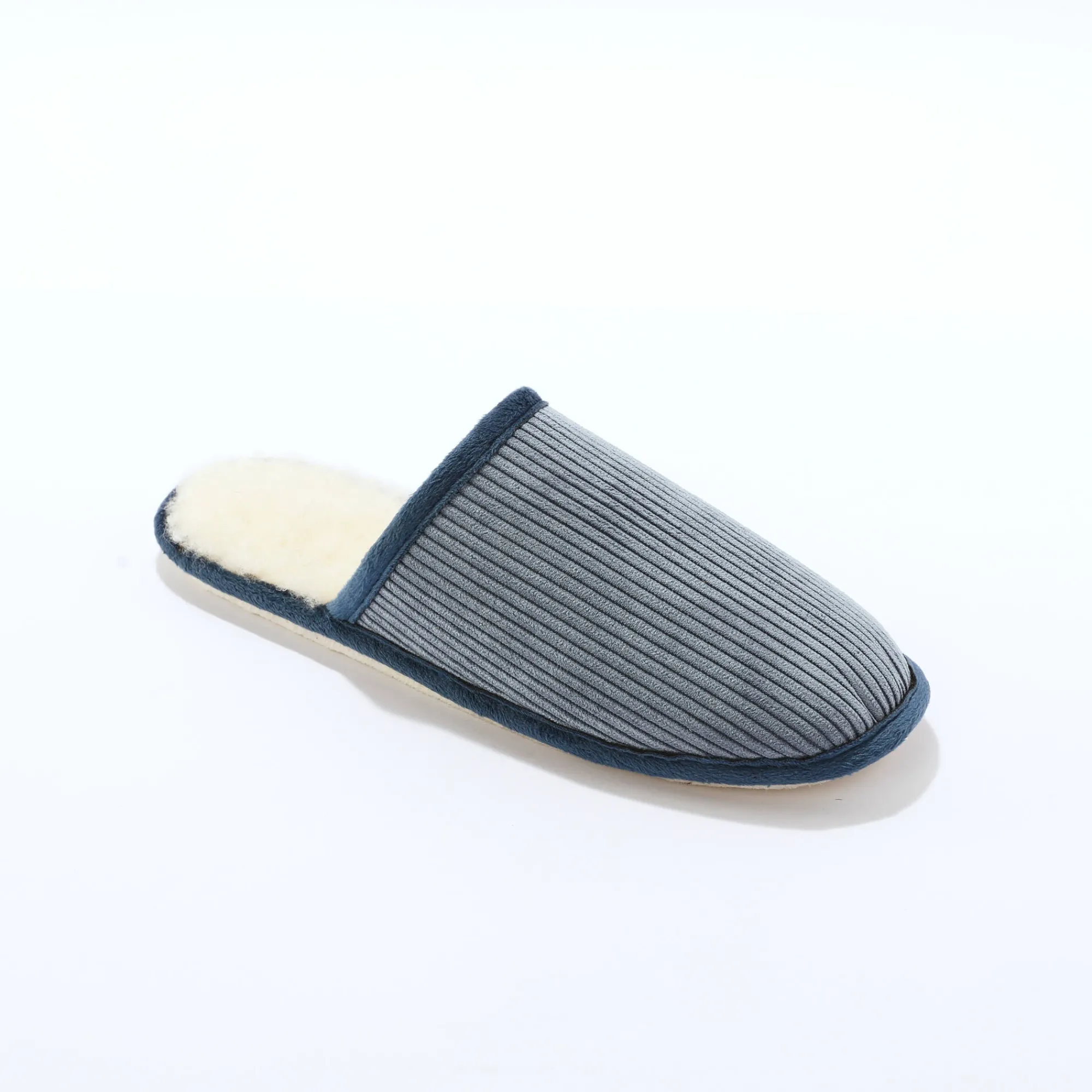 Sloffen|Sloffen<Blancheporte Pantoffelmuiltjes in velours jeansblauw