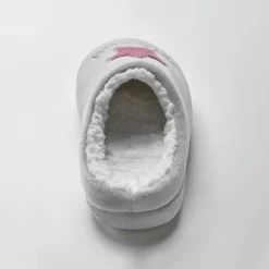 Sloffen|Sloffen<Blancheporte Pantoffels in fleece - geborduurde ster lichtgrijs