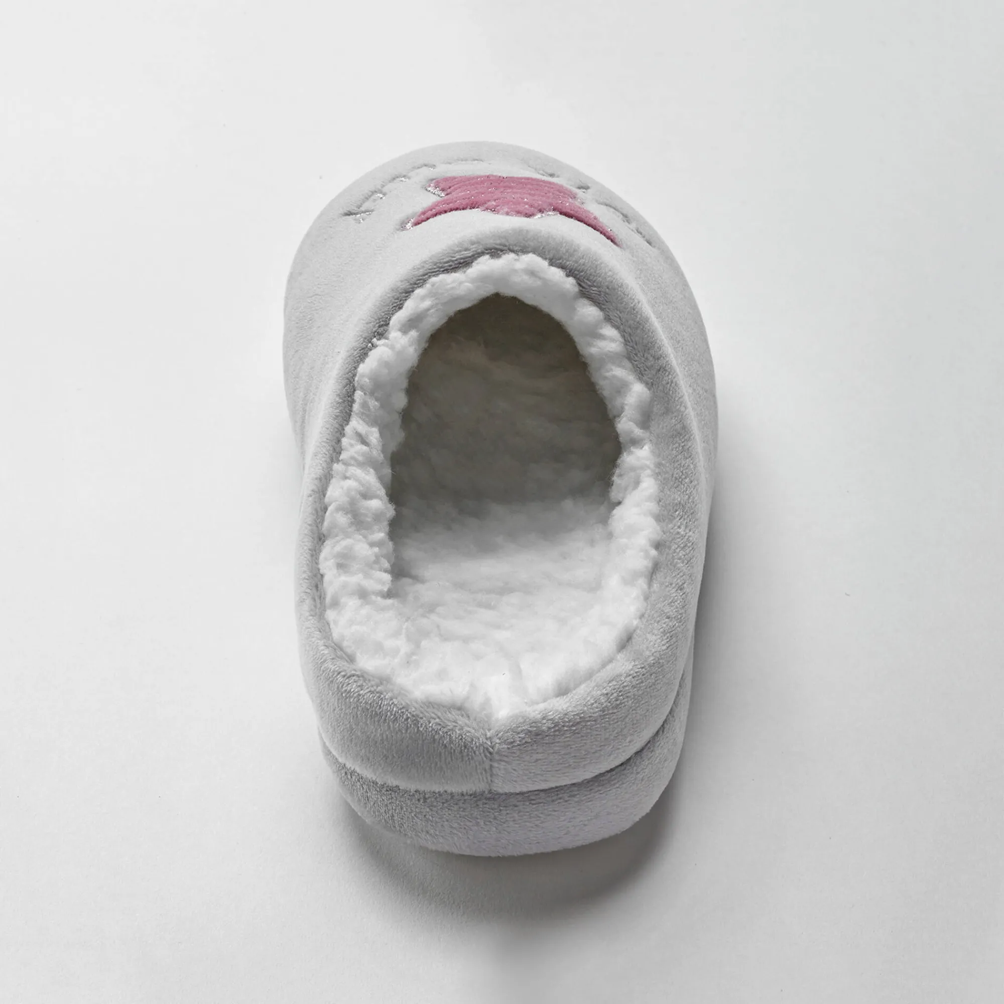 Sloffen|Sloffen<Blancheporte Pantoffels in fleece - geborduurde ster lichtgrijs