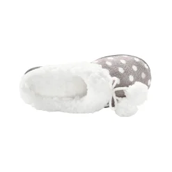 Sloffen|Sloffen<Blancheporte Pantoffels in fleece met bolletjesprint grijs