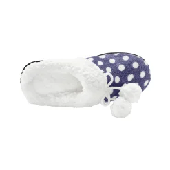 Sloffen|Sloffen<Blancheporte Pantoffels in fleece met bolletjesprint marine