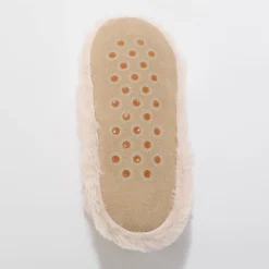 Sloffen|Sloffen<Blancheporte Pantoffels in laarsmodel met pompons en nepbontaspect roze
