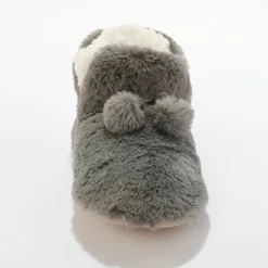 Sloffen|Sloffen<Blancheporte Pantoffels in laarsmodel met pompons en nepbontaspect grijs