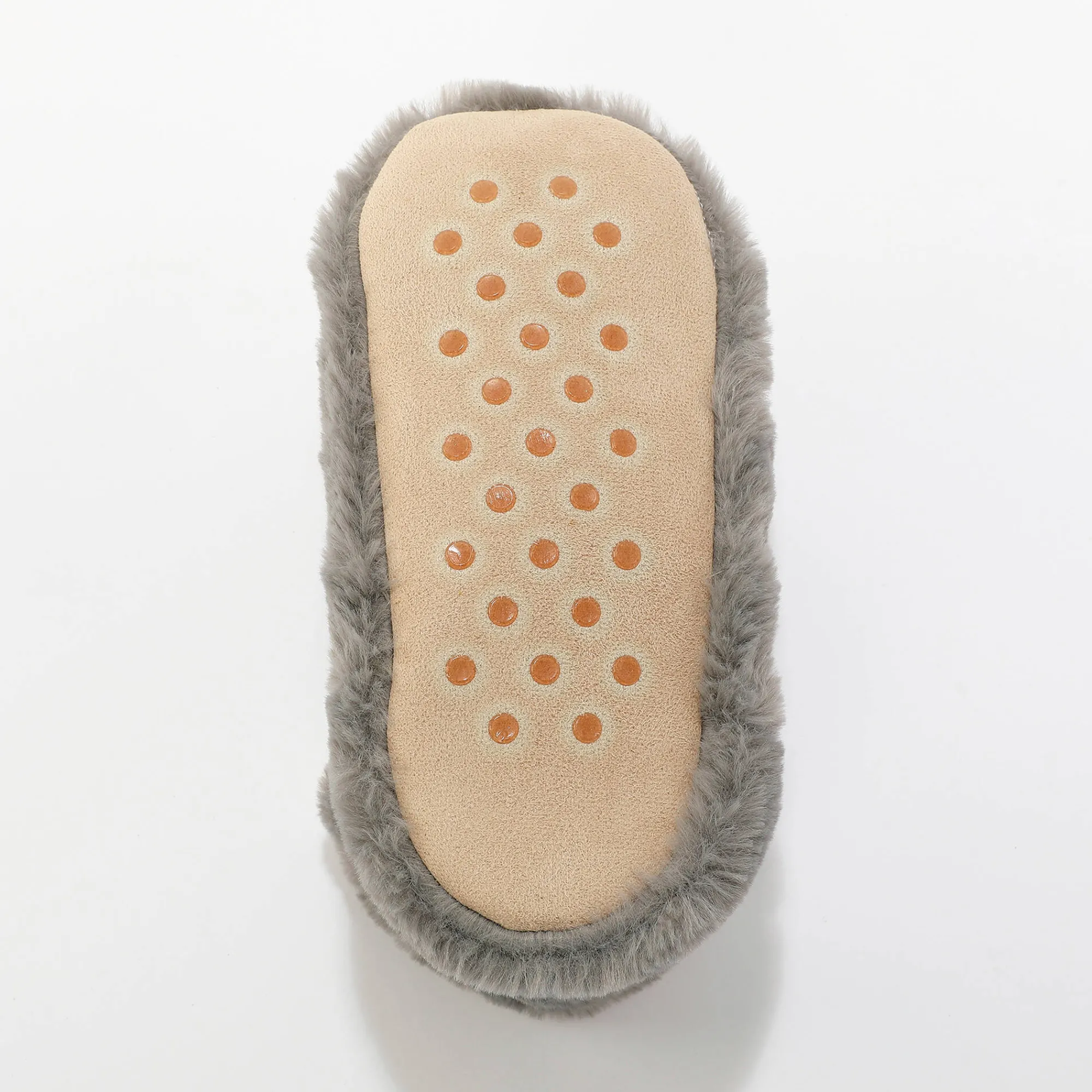 Sloffen|Sloffen<Blancheporte Pantoffels in laarsmodel met pompons en nepbontaspect grijs