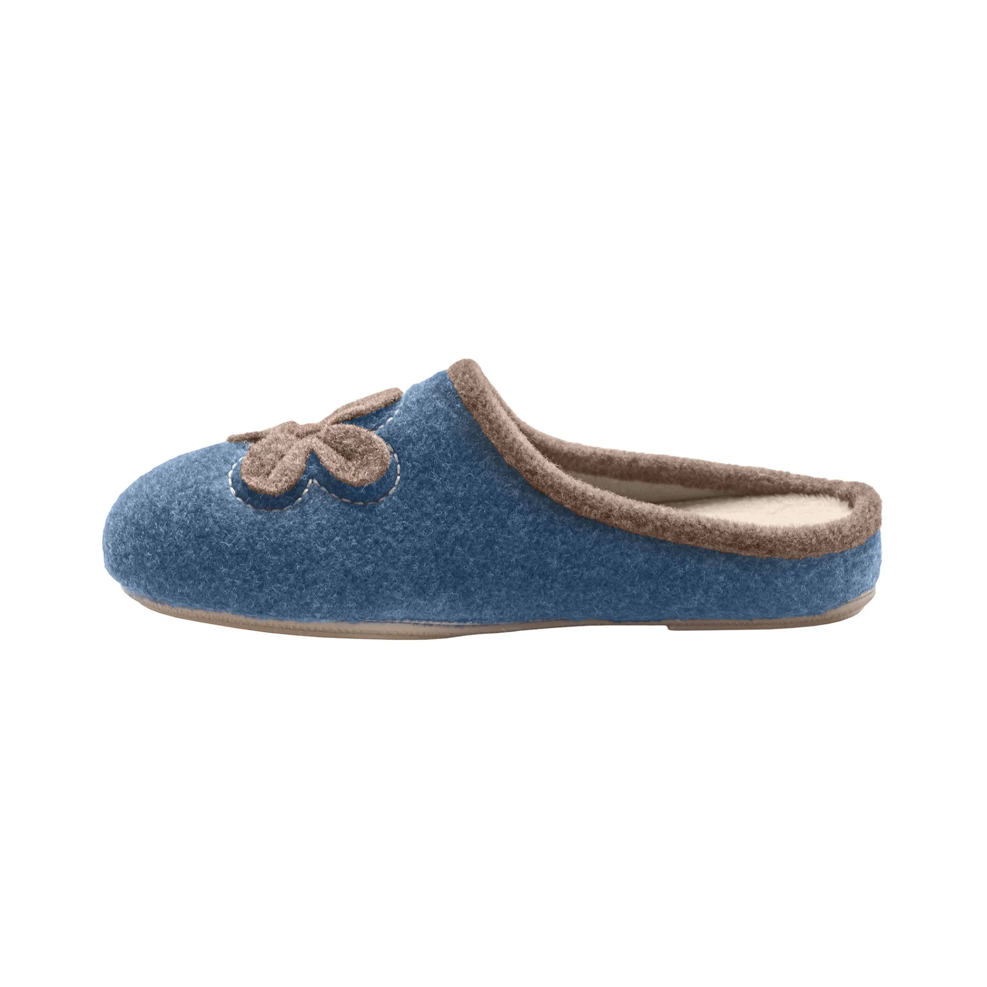 Sloffen|Sloffen<Blancheporte Pantoffels met opgelegde bloem - comfortabele breedte indigo