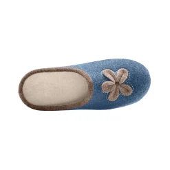 Sloffen|Sloffen<Blancheporte Pantoffels met opgelegde bloem - comfortabele breedte indigo