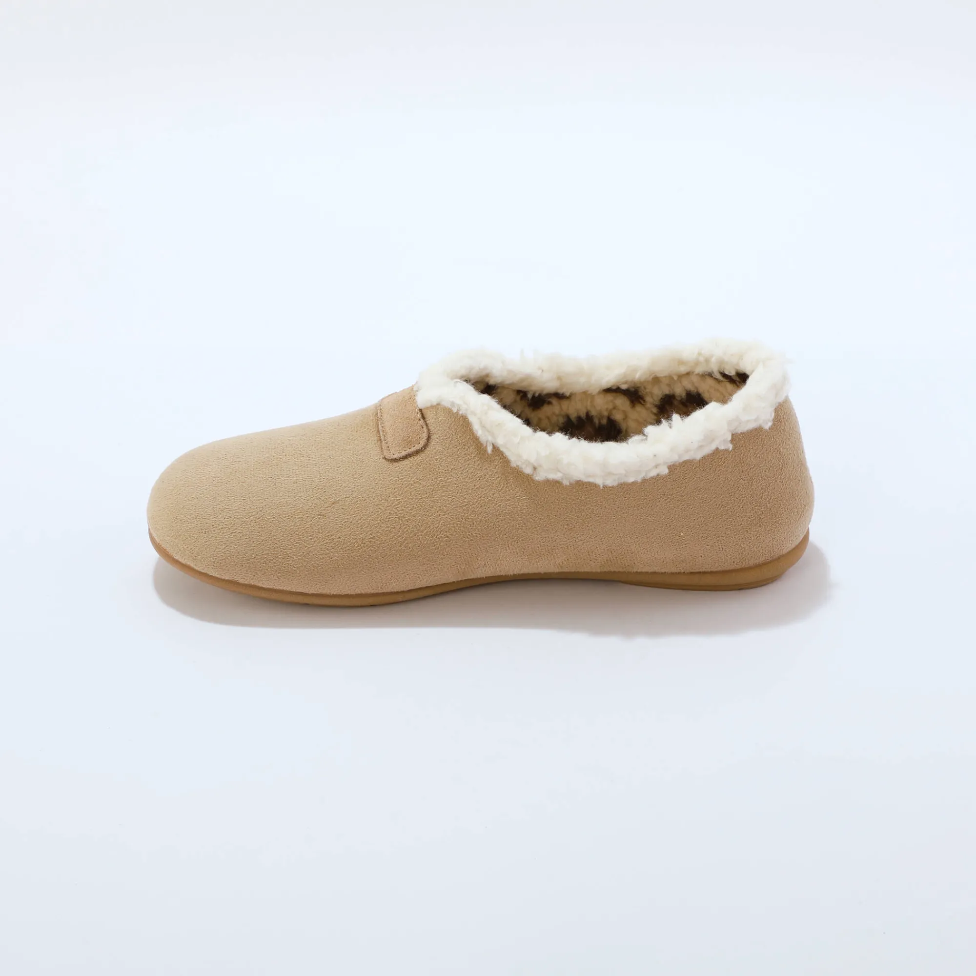 Sloffen|Sloffen<Blancheporte Pantoffels met rand, binnenkant met luipaardprint beige