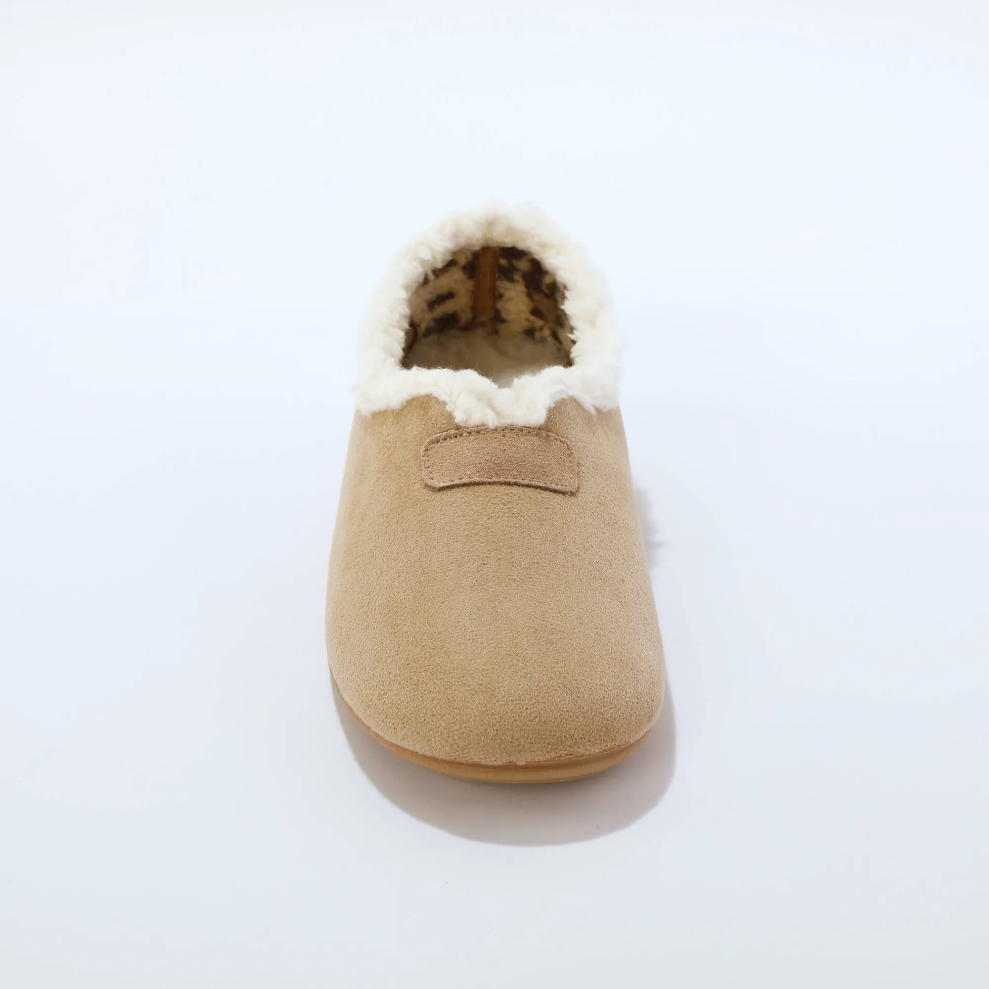 Sloffen|Sloffen<Blancheporte Pantoffels met rand, binnenkant met luipaardprint beige