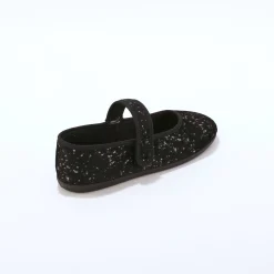 Sloffen|Sloffen<Blancheporte Pantoffels met riempje, glinsterend velours zwart