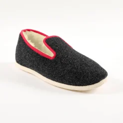 Schoenen|Schoenen Heren<Blancheporte Pantoffels met wolvoering en stille viltzool grijs