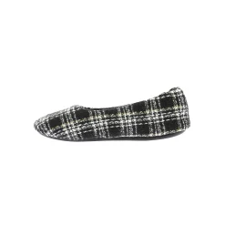 Sloffen|Sloffen<Dim Pantofffels in ballerinamodel, geruit zwart