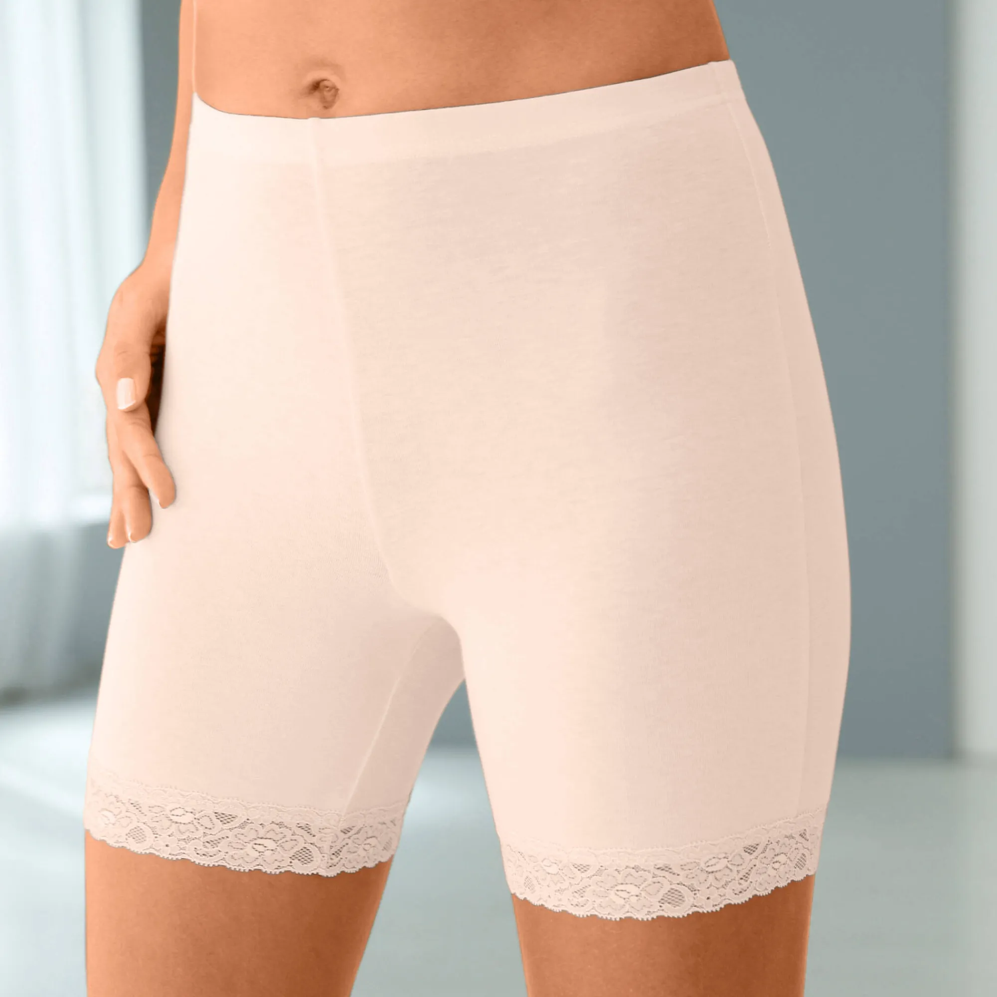 Body En Panty<Blancheporte Pantybroekje in katoen en kant - set van 2 huidkleur