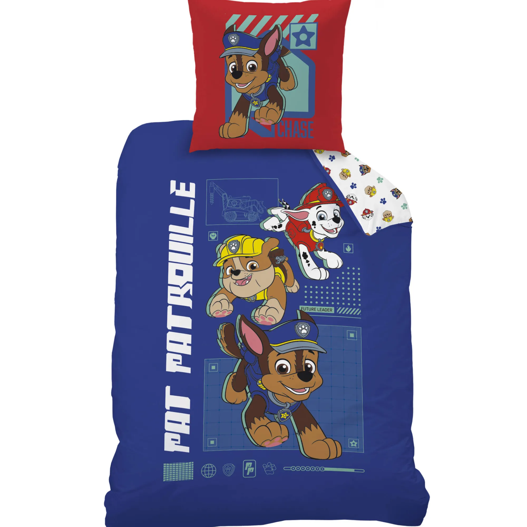 Bedlinnenset Kids|Delige Bedlinnenset<Patpatrouille Pat'Patrouille katoenen set bedlinnen blauw
