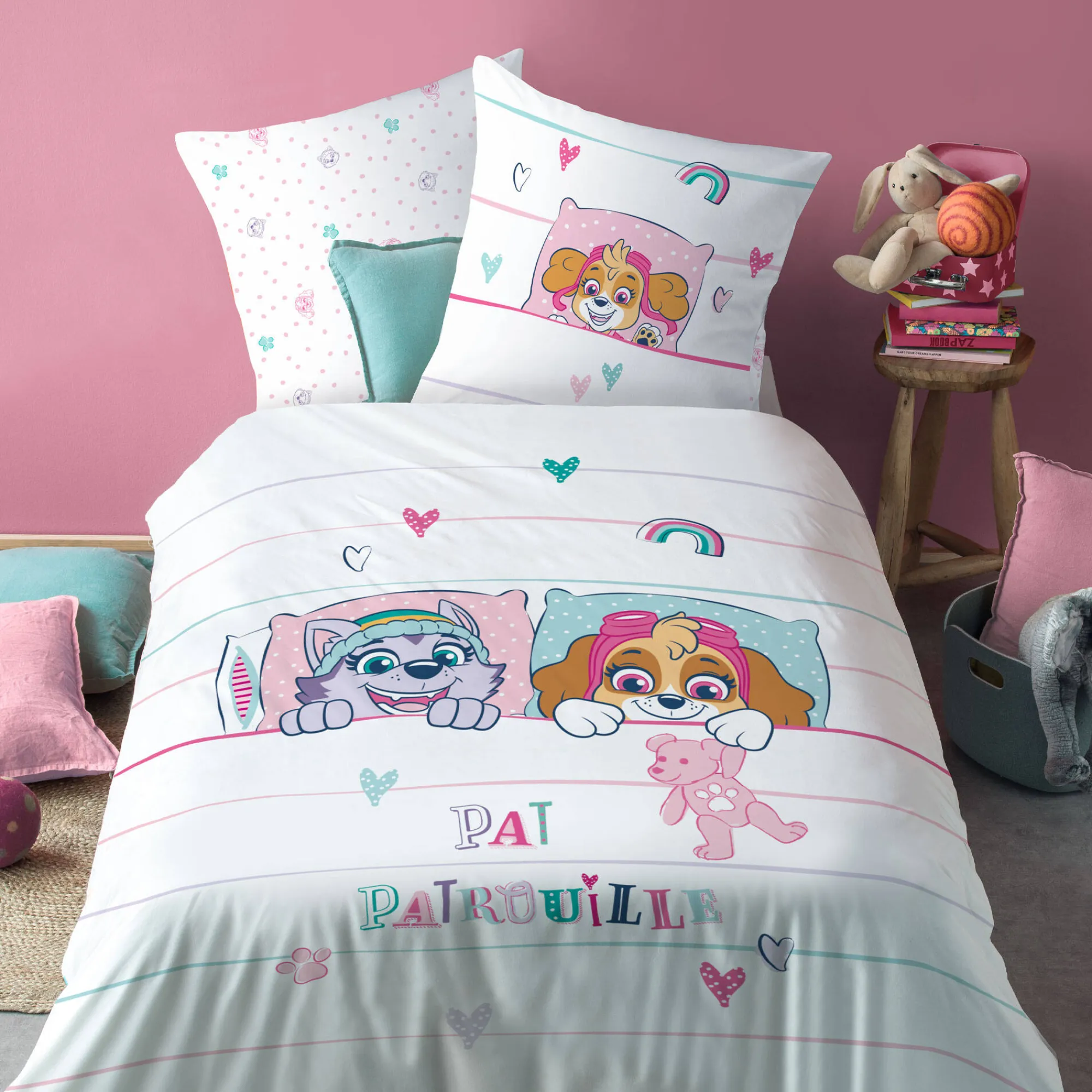 Bedlinnenset Kids|Delige Bedlinnenset<Patpatrouille Pat'Patrouille katoenen set bedlinnen wit