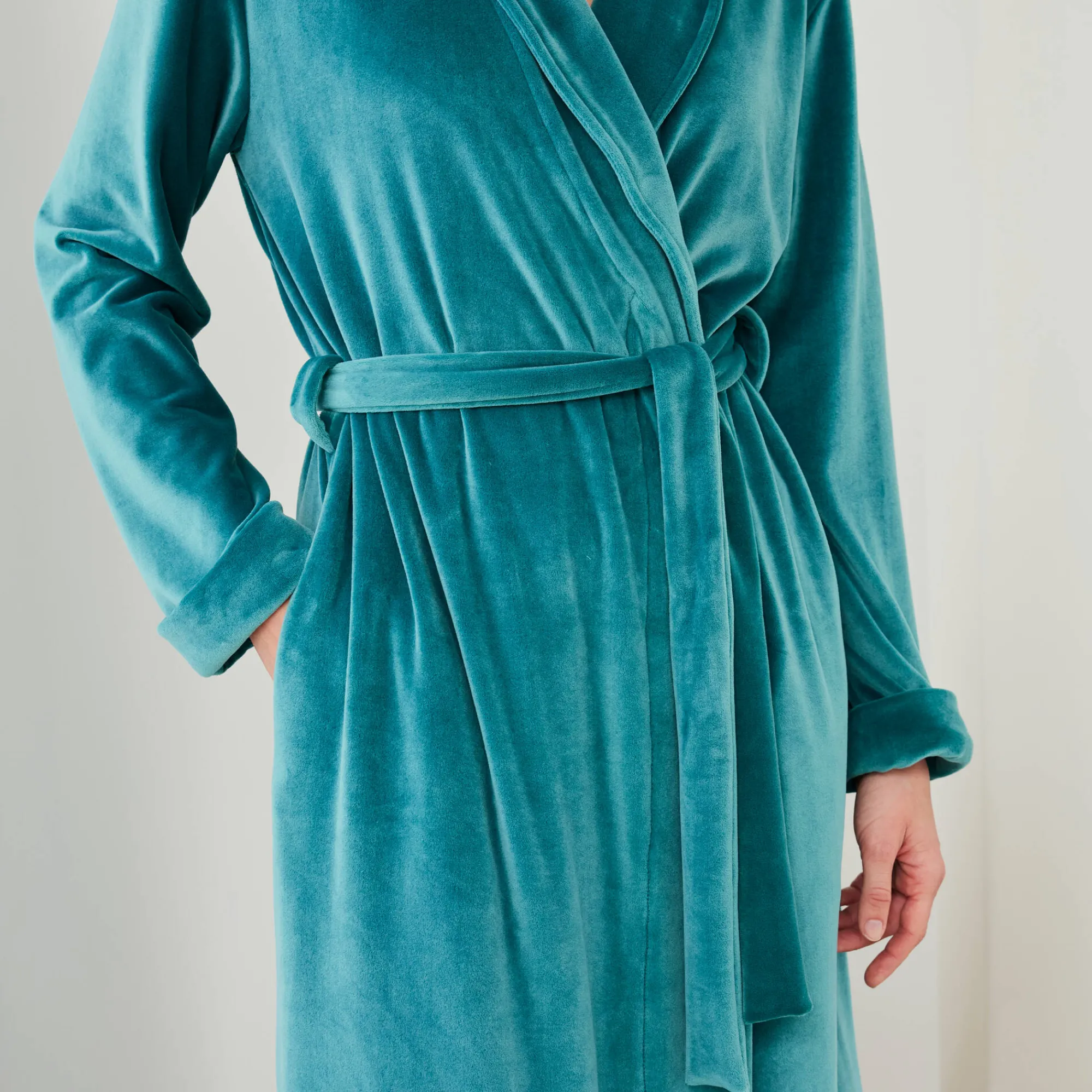 Peignoir En Kamerjas<Blancheporte Peignoir in effen velours celadon