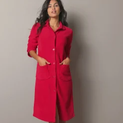 Peignoir En Kamerjas<Blancheporte Peignoir in fleece met knoopsluiting kersenrood