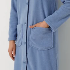 Peignoir En Kamerjas<Blancheporte Peignoir in fleece met knoopsluiting blauw