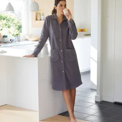 Peignoir En Kamerjas<Blancheporte Peignoir in fleece met knoopsluiting grijs