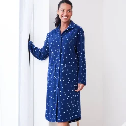 Peignoir En Kamerjas<Blancheporte Peignoir in fleece met sterrenprint marine