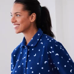 Peignoir En Kamerjas<Blancheporte Peignoir in fleece met sterrenprint marine