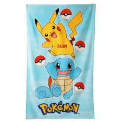 Badhanddoek|Handdoek En Badlaken Kids<Pokemon Personaliseerbaar kinderbadlaken ®, katoenen badstof en velours - 320 g/m2 blauw