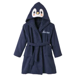 Badjas|Handdoek En Badlaken Kids<Colombine des petits Personaliseerbare "pinguïn" kinderbadjas, met kap blauw