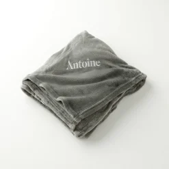 Plaid<Blancheporte Personaliseerbare plaid in fleece, pluchen touch antraciet