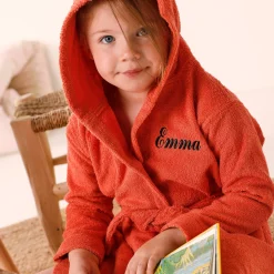 Badjas|Badjas Kids<Colombine des petits Personaliseerbare "vos" kinderbadjas met kap, katoenen badstof - 340 g/m² saffraangeel