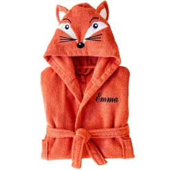 Badjas|Badjas Kids<Colombine des petits Personaliseerbare "vos" kinderbadjas met kap, katoenen badstof - 340 g/m² saffraangeel