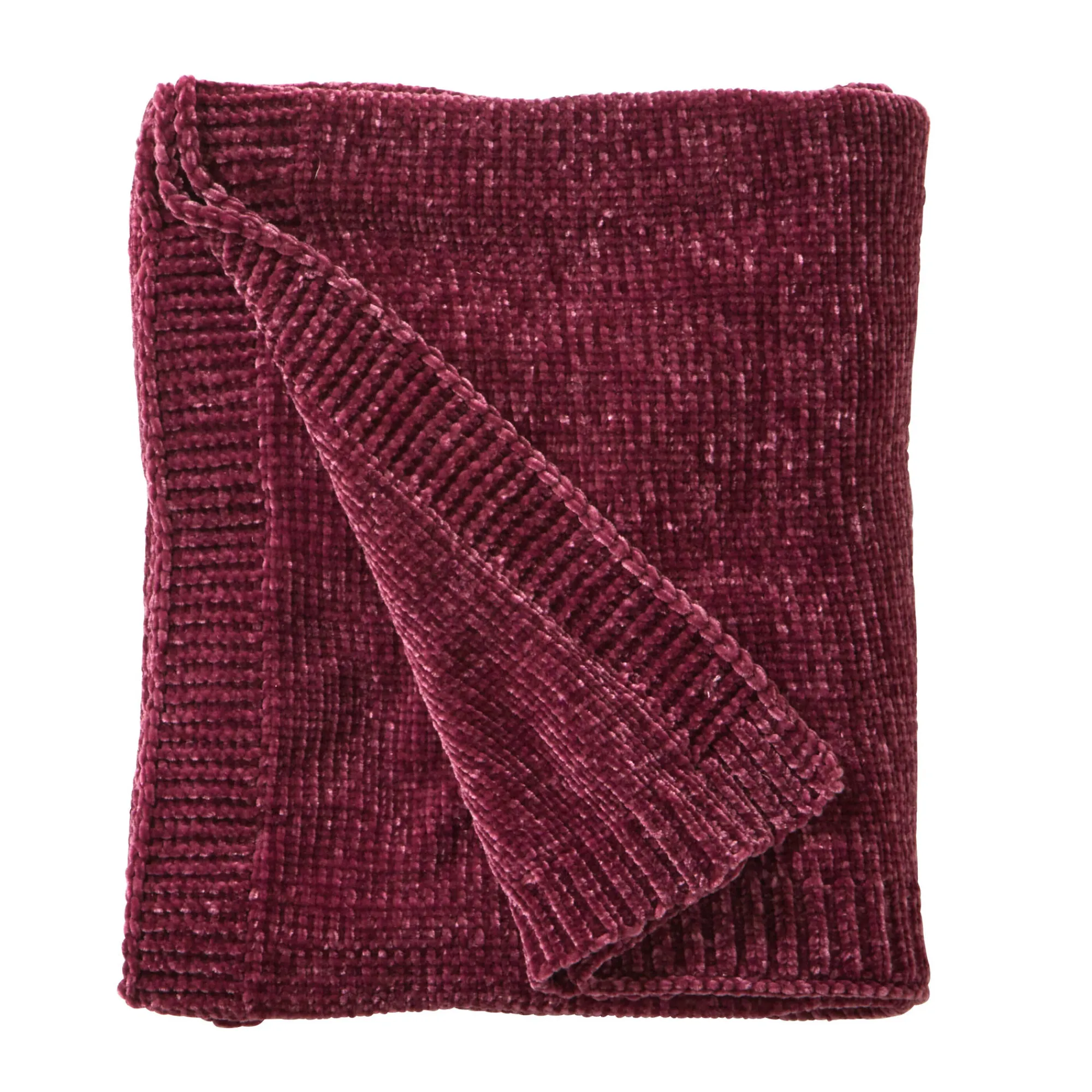 Plaid<Blancheporte Plaid in chenille vijgenkleur
