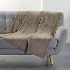 Plaid<Blancheporte Plaid in fleece, pluchen touch taupe