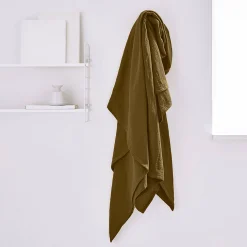 Plaid<Blancheporte Plaid uni of bankcover van katoen gaze oker