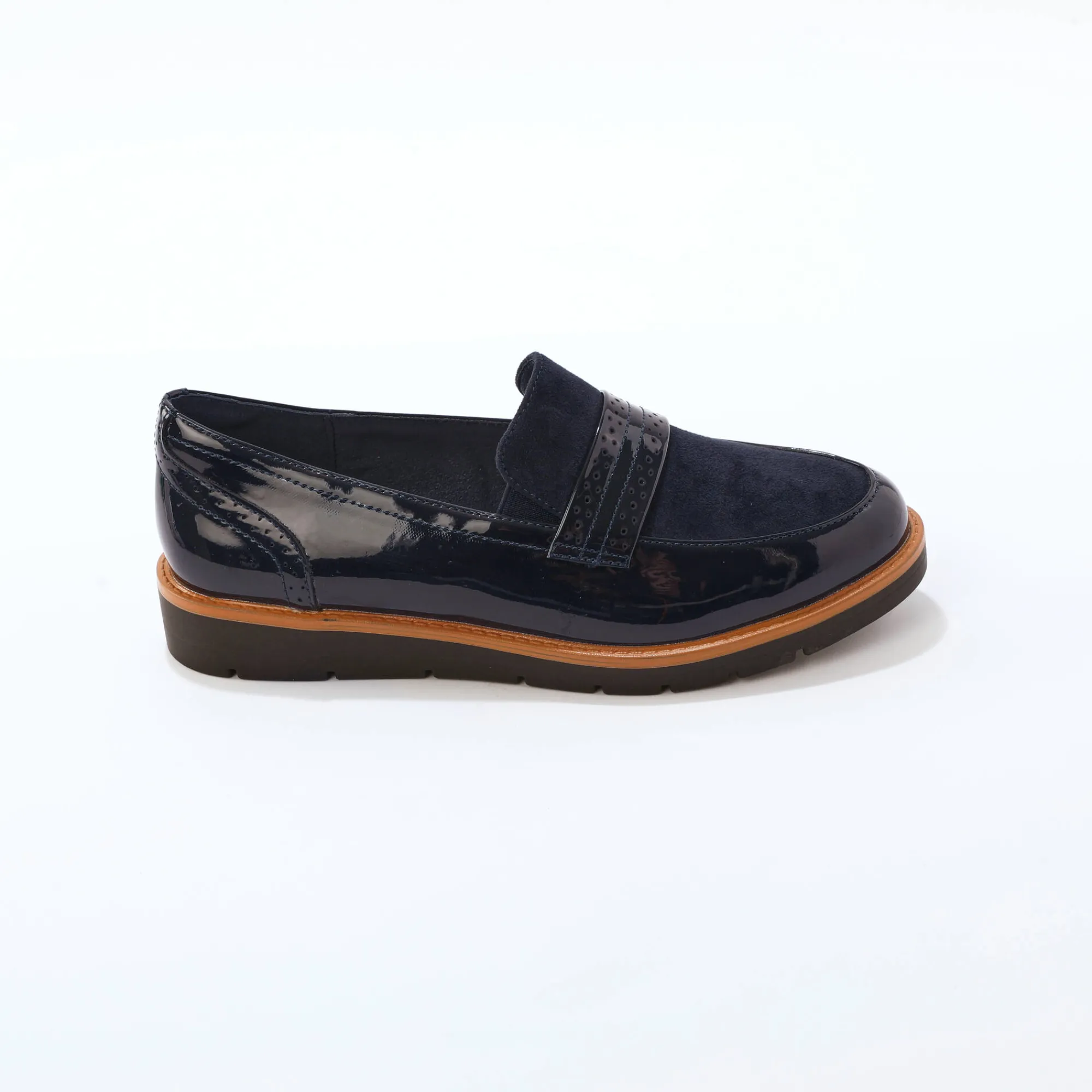 Derby's En Mocassins|Schoenen<Blancheporte Platte ballerina's in microvezel marine