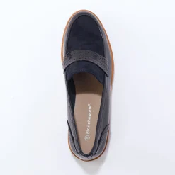 Derby's En Mocassins|Schoenen<Blancheporte Platte ballerina's in microvezel marine
