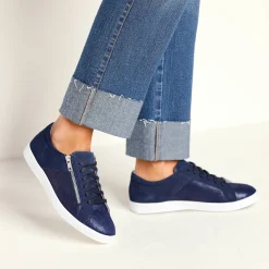 Baskets En Sneakers|Schoenen<Blancheporte Platte ballerina's in microvezel marine
