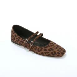 Ballerina's|Schoenen<Blancheporte Platte ballerina's, luipaardmotief bruin / zwart