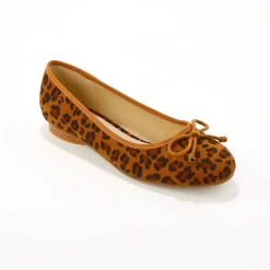 Feestelijke Schoenen|Ballerina's<Blancheporte Platte ballerina's met luipaardprint beige / zwart