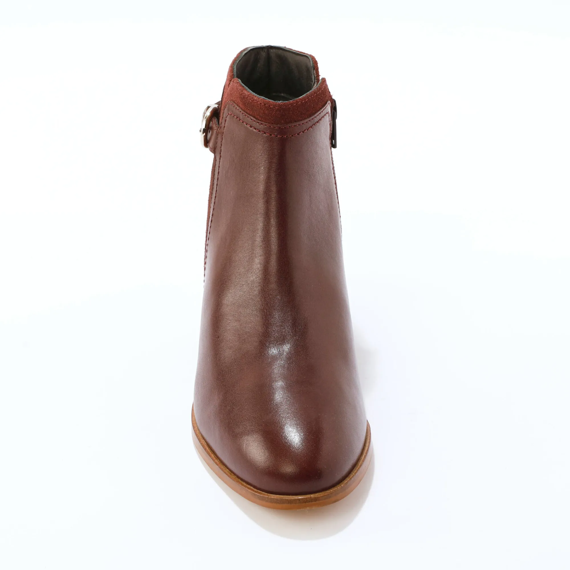 Feestelijke Schoenen|Bottines En Boots<Blancheporte Platte boots in leer bordeaux