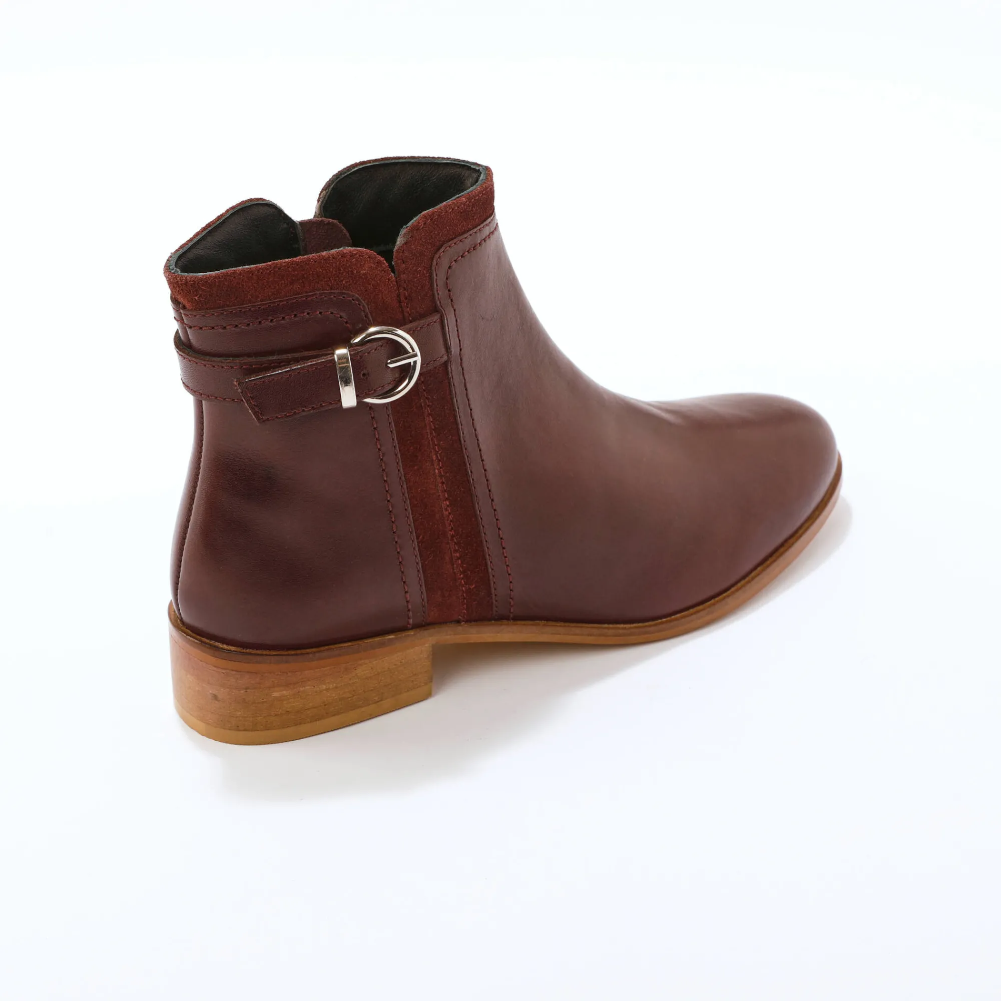 Feestelijke Schoenen|Bottines En Boots<Blancheporte Platte boots in leer bordeaux