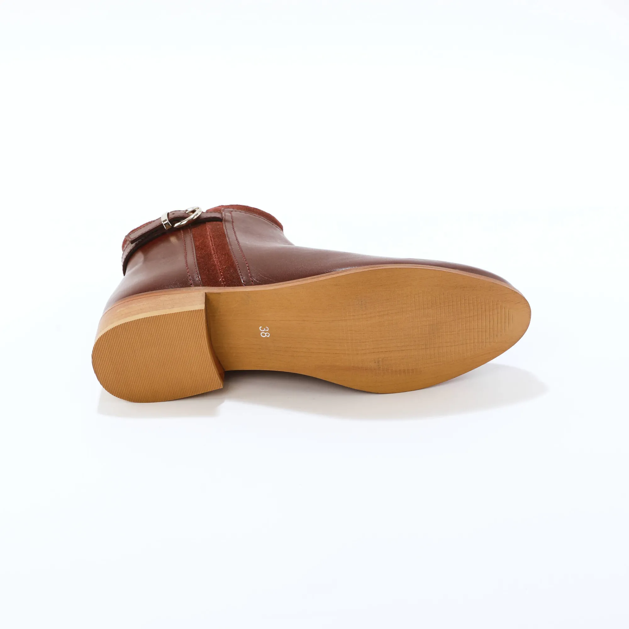 Feestelijke Schoenen|Bottines En Boots<Blancheporte Platte boots in leer bordeaux