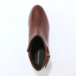Feestelijke Schoenen|Bottines En Boots<Blancheporte Platte boots in leer bordeaux