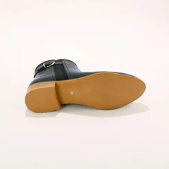Bottines En Boots|Schoenen<Blancheporte Platte boots in leer marine