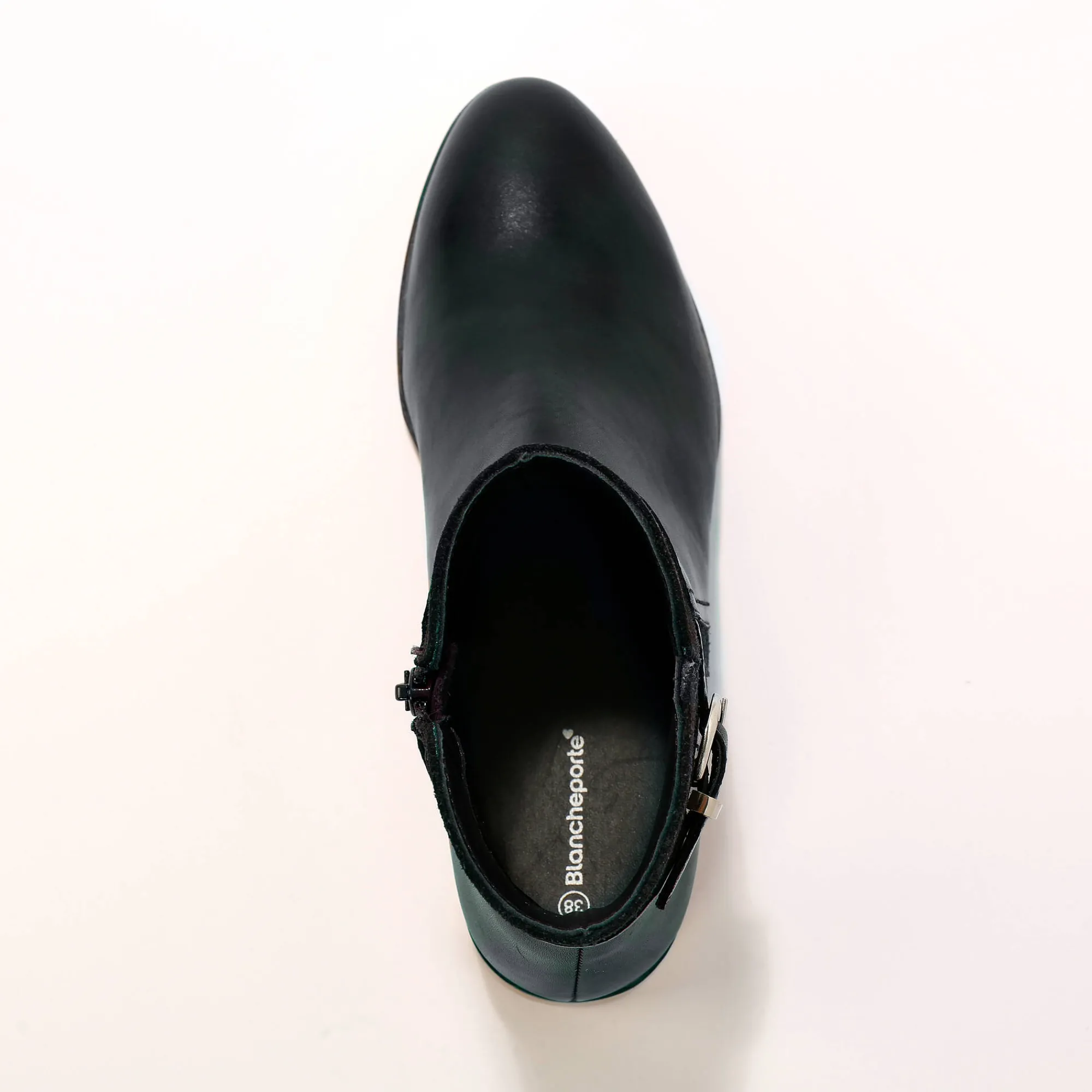 Bottines En Boots|Schoenen<Blancheporte Platte boots in leer marine