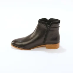 Bottines En Boots|Schoenen<Blancheporte Platte boots in leer zwart