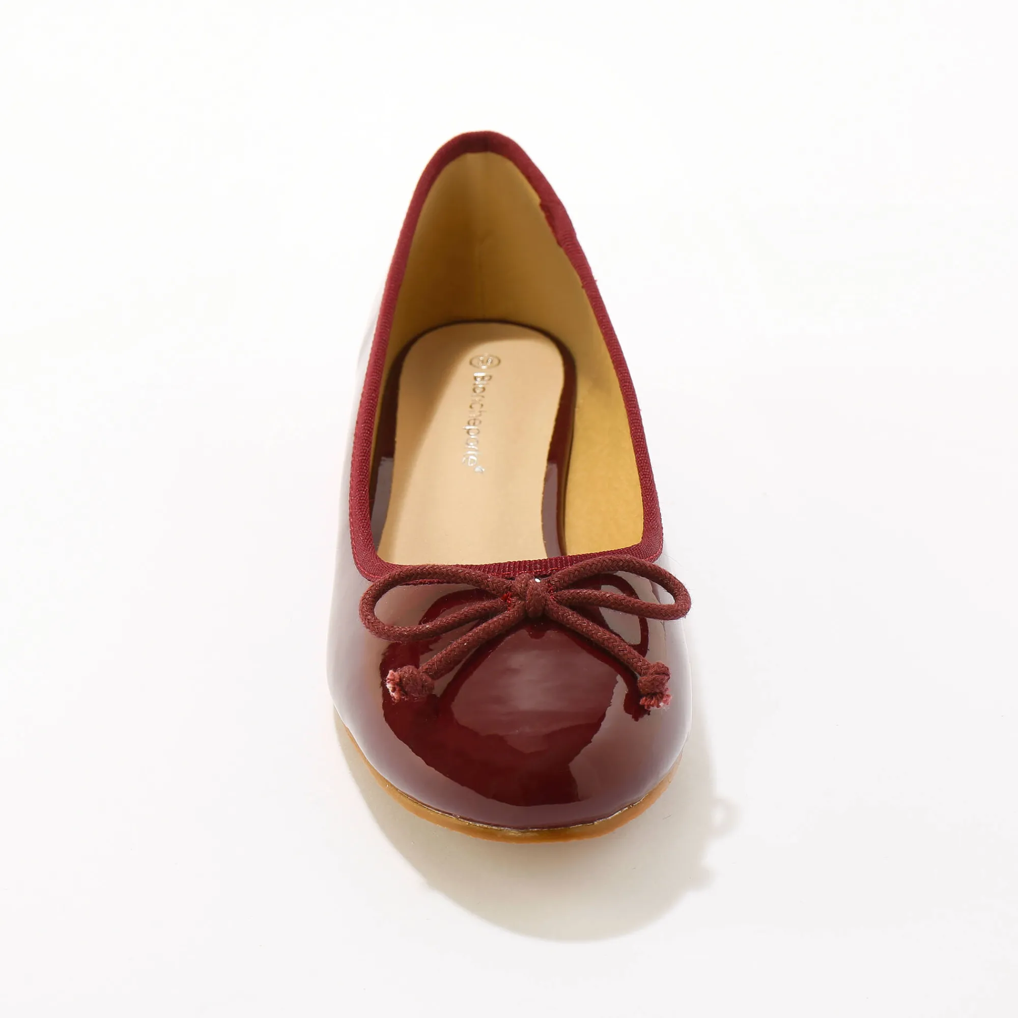 Feestelijke Schoenen|Ballerina's<Blancheporte Platte muiltjes in leer - zwart bordeaux
